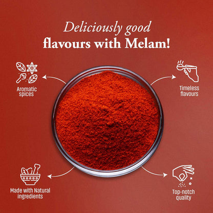 Earthspice Red powder in a bowl with text and icons.