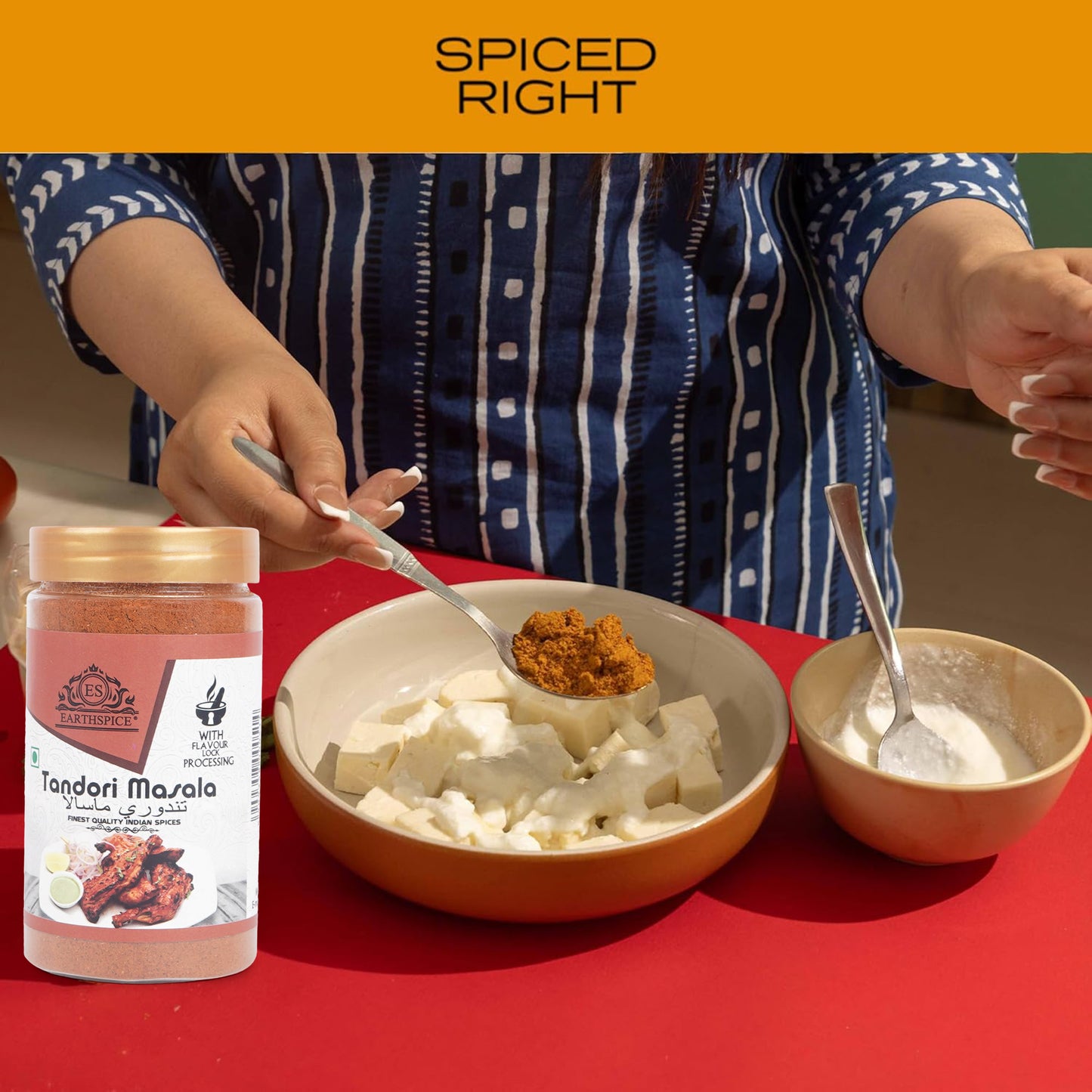 preparing food with Earthspice Tandoori Masala.
