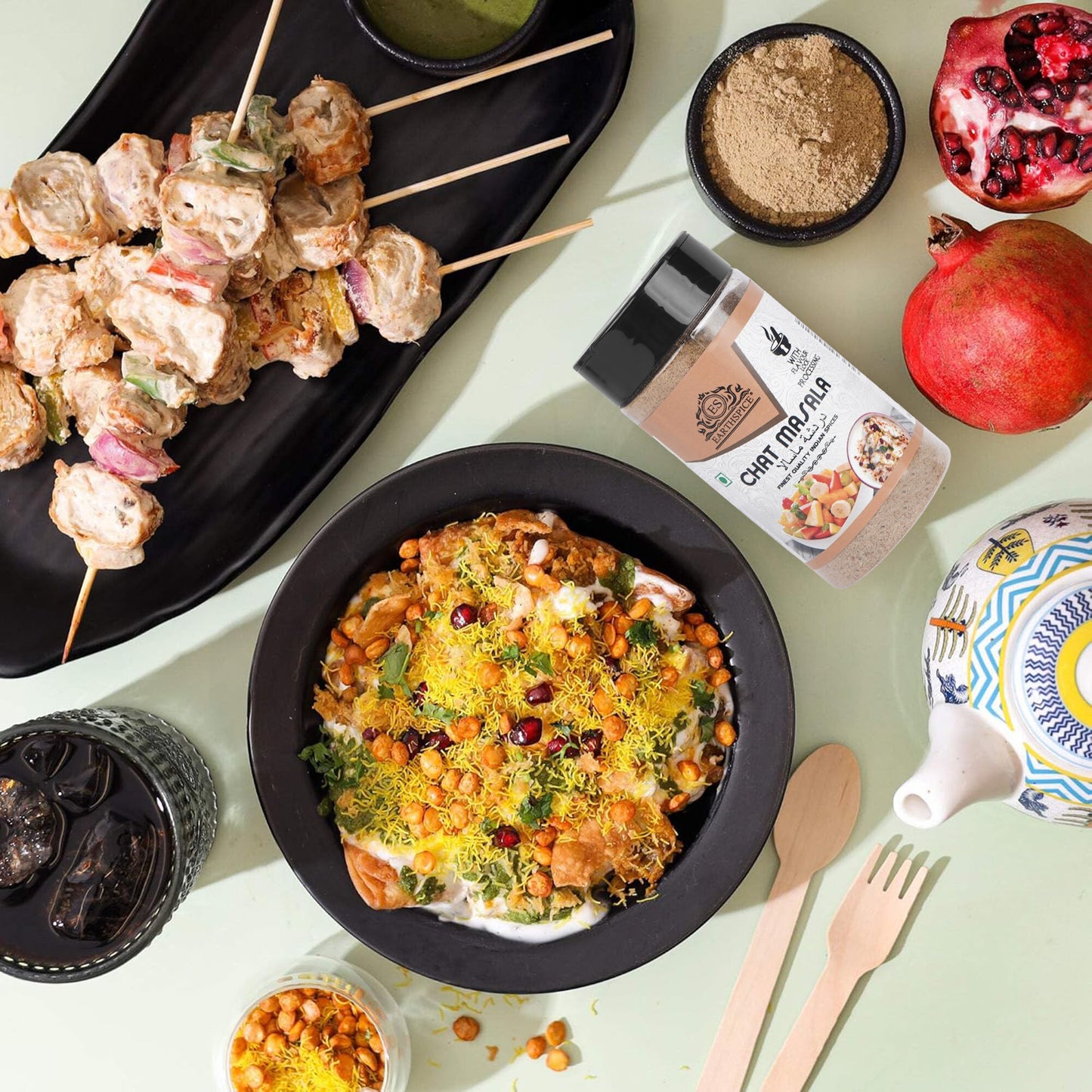 Earthspice Chaat Masala with chaat dish 