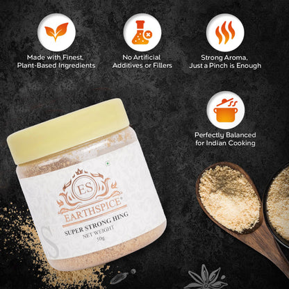 Earthspice Hing Lovers Combo – Hing 50g & 100g, Cumin 100g, Black Pepper 50g