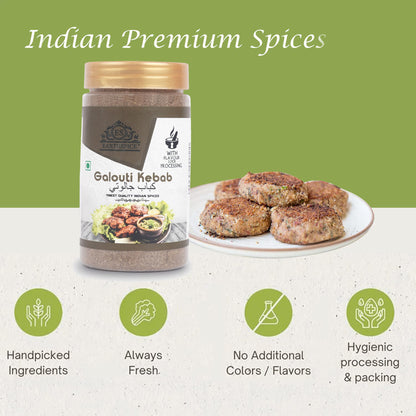 Earthspice Galouti Kabab jar labeled with food items
