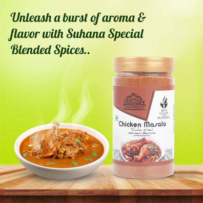  Earthspice Chicken Masala with a bowl of chicken masala.