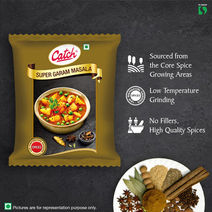 Earthspice Garam Masala packet with ingredients.