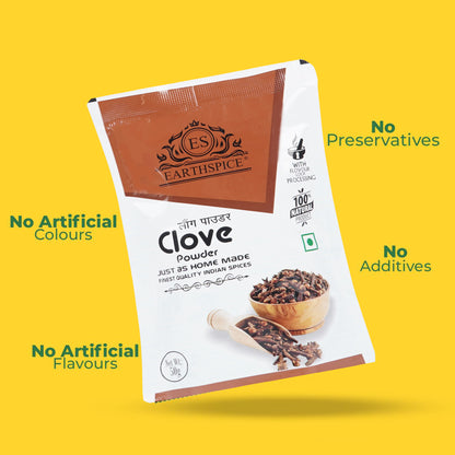 Earthspice clove powder packaging front image