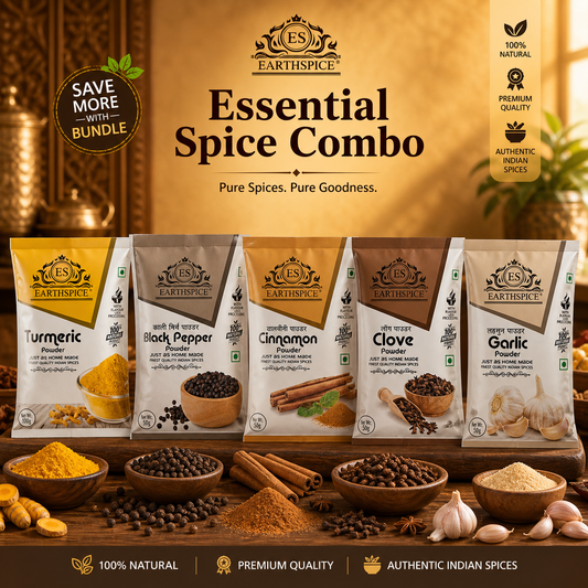 Earthspice Immunity Wellness Combo – Turmeric, Black Pepper, Cinnamon, Clove & Garlic