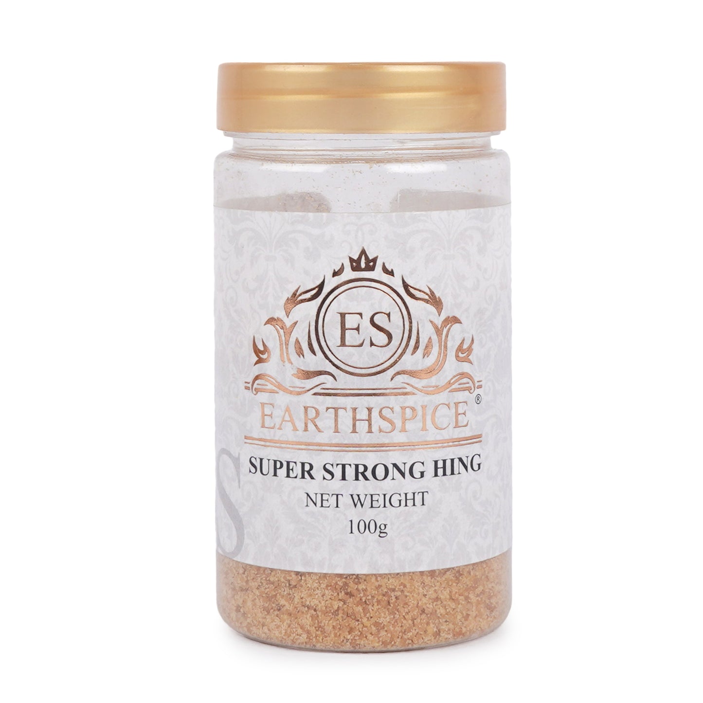 Earthspice Super Strong Hing asafoetida on a white background.