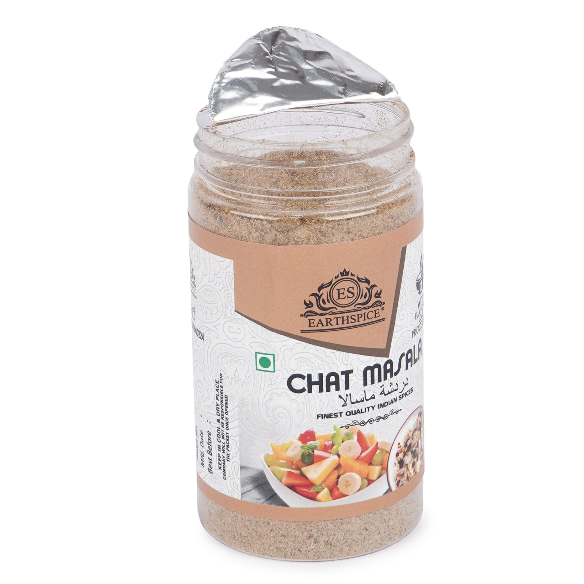Earthspice Chat Masala spice mix with Earthspice label
