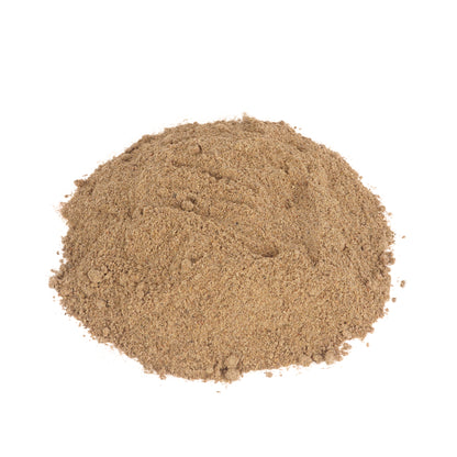 Earthspice chaat masala powder on a white background