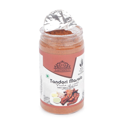 Earthspice Tandori Masala visible brand label on a white background.