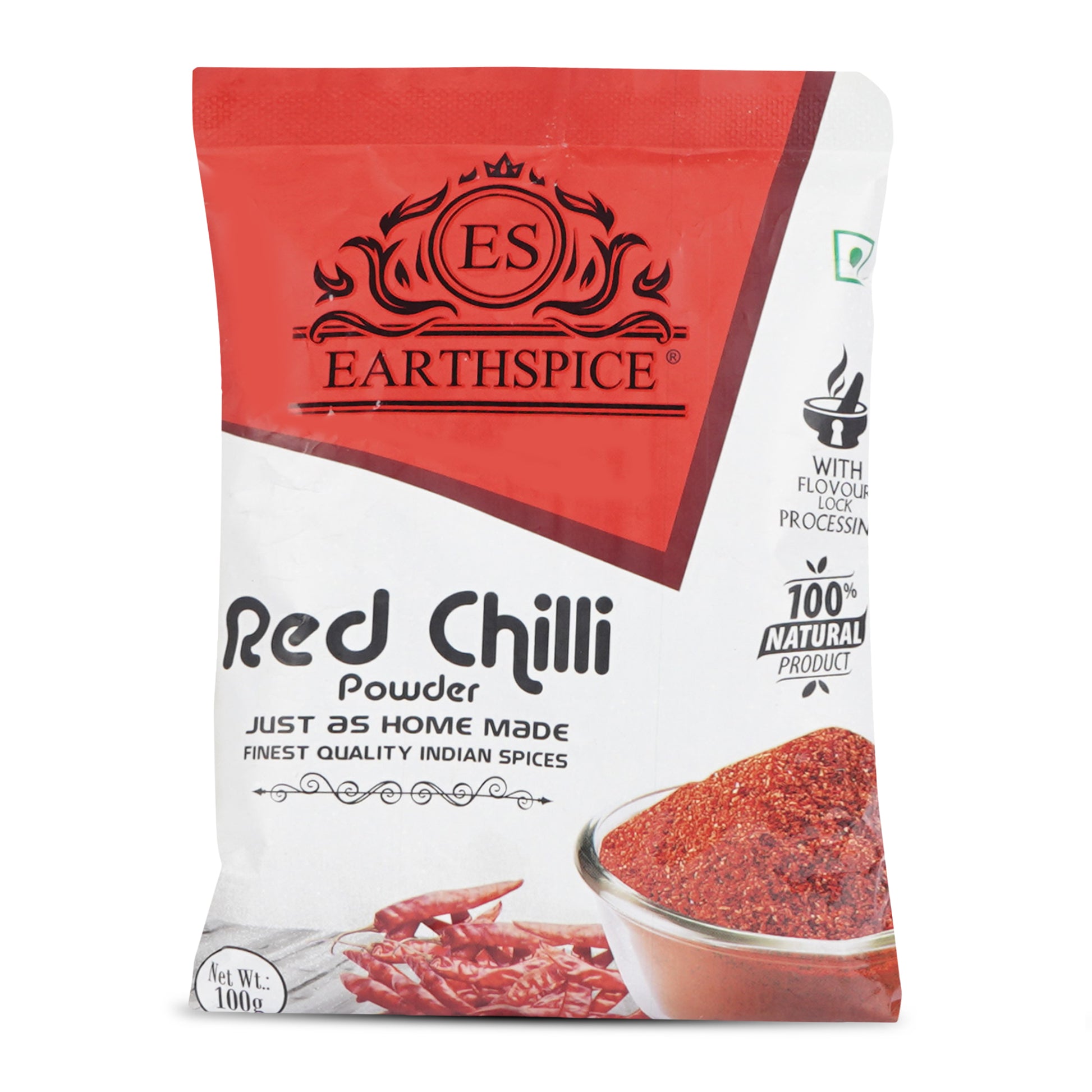 Earthspice Red Chilli Powder on a white background