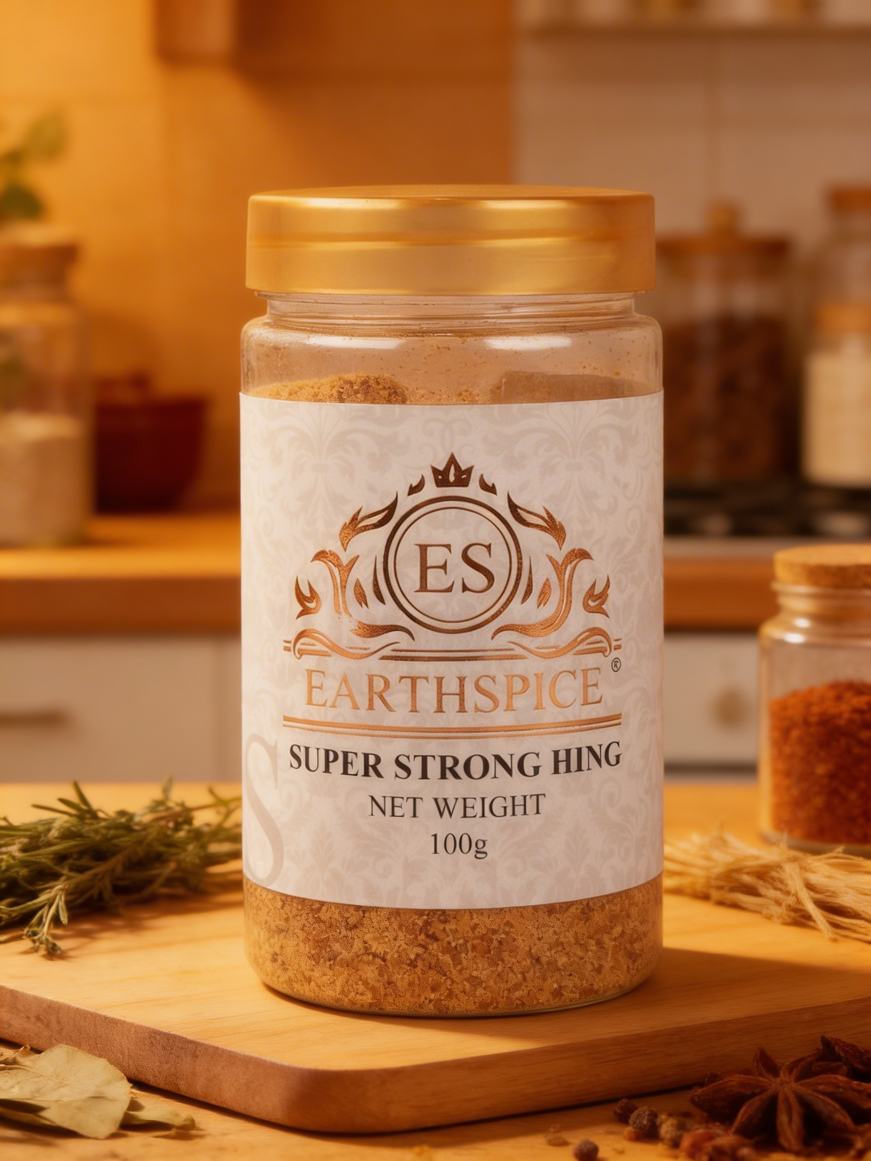 Earthspice Hing 100g strong asafoetida premium powder.